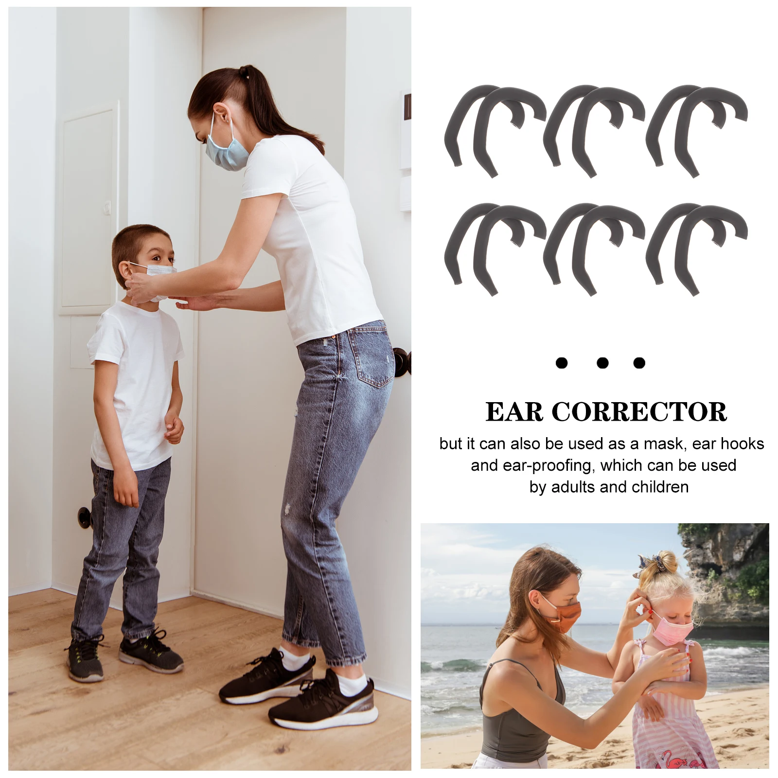 

6 Pairs Ear Orthopedic Protector Corrector Protruding Newborn Support for Infant Babies Black Care Products