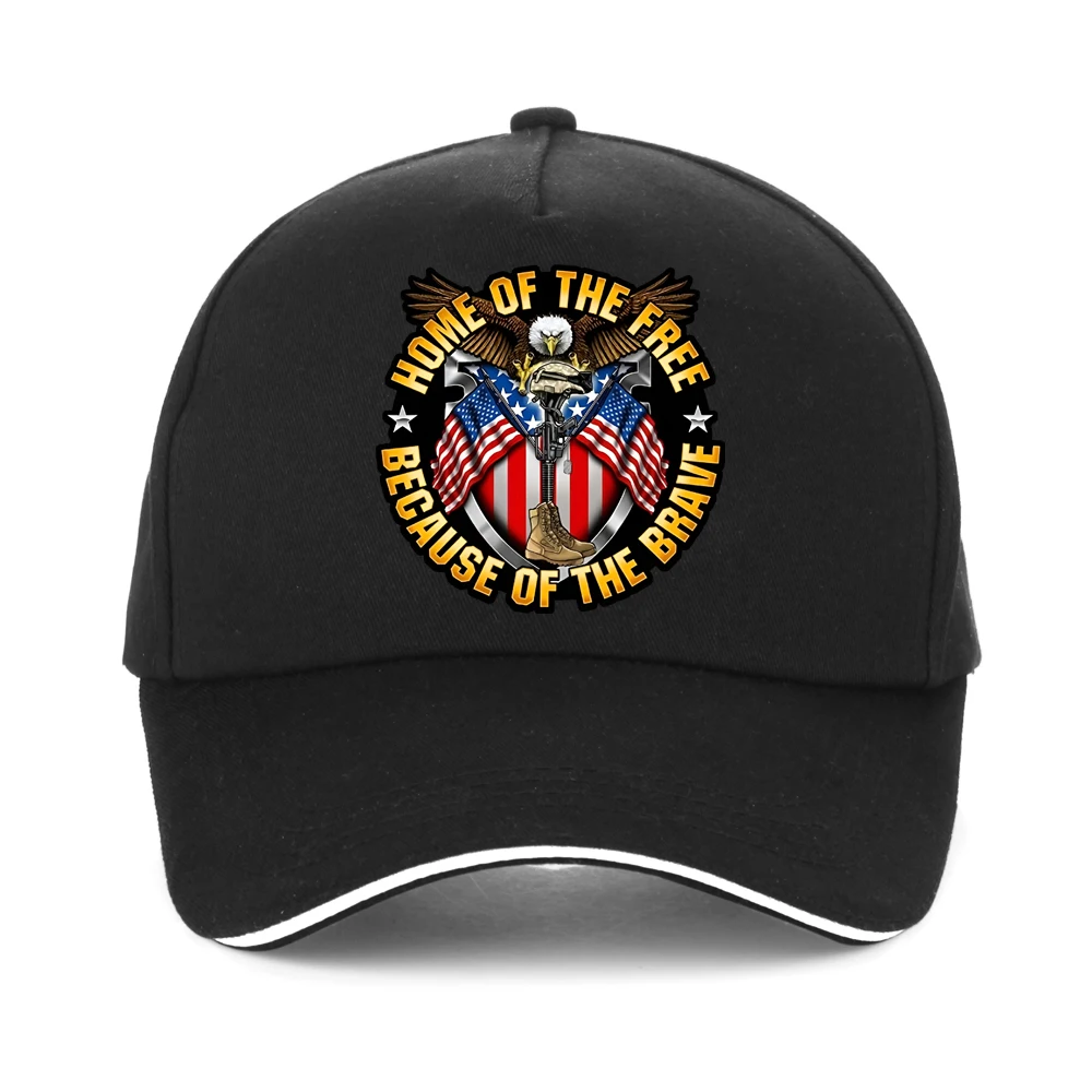 home of the free because of the Brave baseball cap unisex casual snapback hats