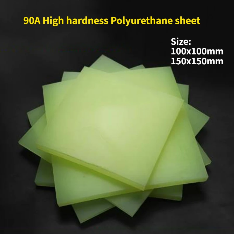 1/2/5pcs 90A Polyurethane Elastic Rubber Sheet 2/3/4/5/6/8/10/12/15/20/25/30mm PU Damping Cushion Plate 100x100mm-150x150mm