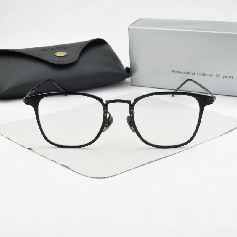 Glasses Frames Men P503S Korean square Eyeglass Titanium Retro Women Eyeglasses Frames Eyewear Business Design Spectacles Frame