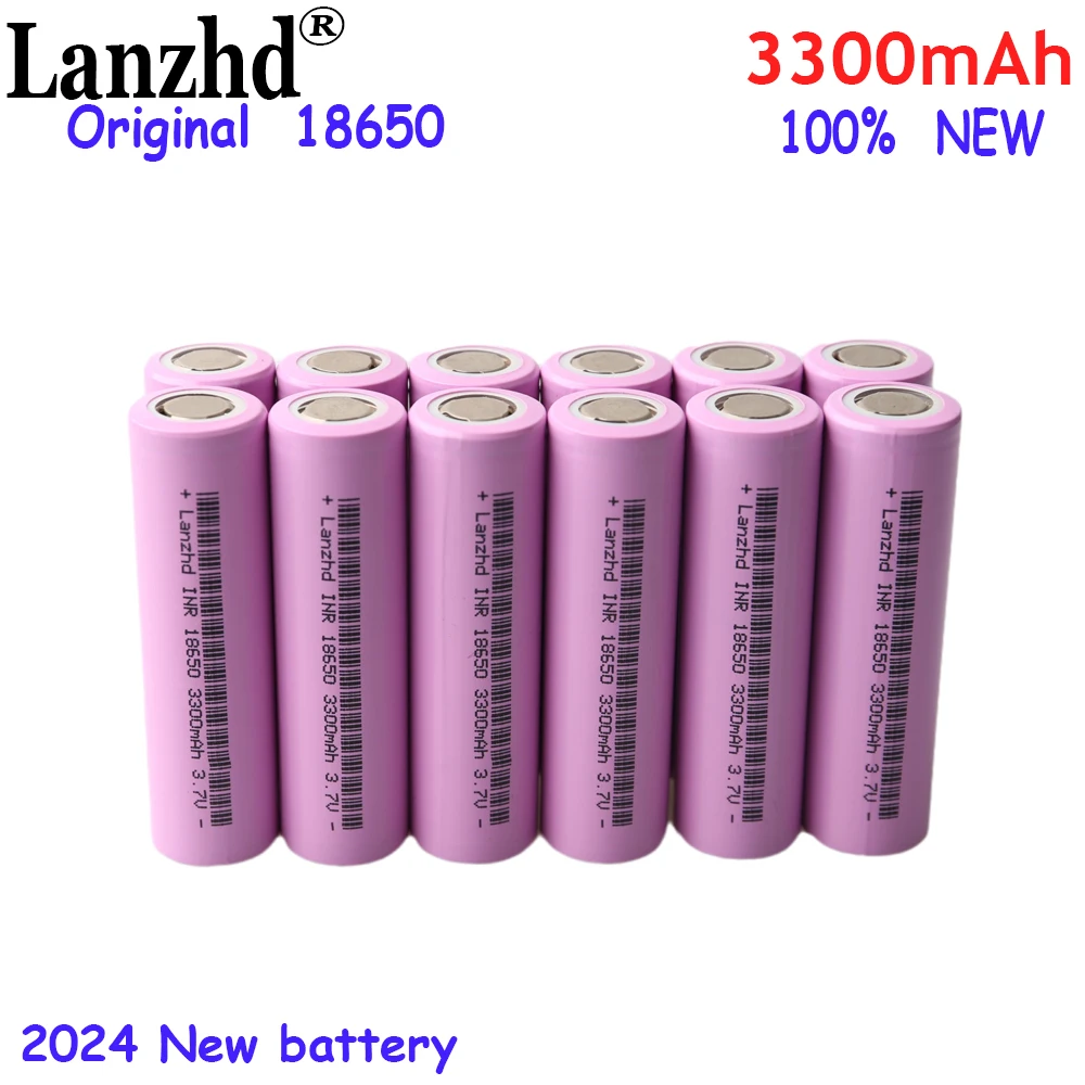 

(24PCS)18650 battery 3.7V Rechargeable battery 3300mah Li ion lithium batteries For DIY battery pack