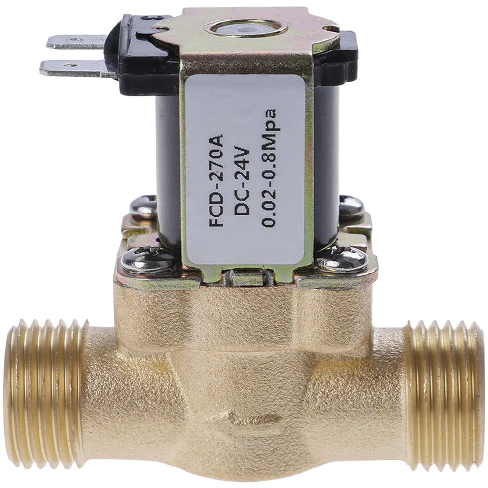 DC12V DC24V Brass Solenoid Valve 4 Way Water Inlet For Solar Water Heater Copper Electromagnetic Valve 0.02-0.8Mpa Plumbing Tool