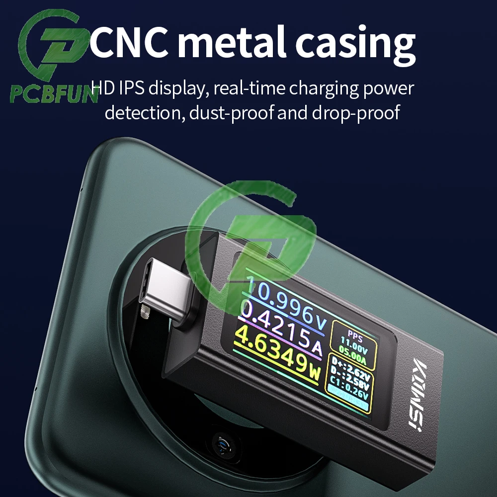 

KWS-X1 Current and Voltage Monitor DC 4-30V 0-12A Power Meter Tester PD Battery Capacity Digital LCD IPS Display Meter Type-C