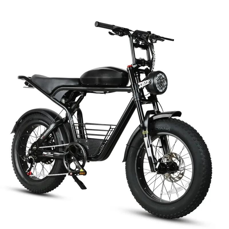 

48v 1200w Powerful E-bicycle Mountain 20" Fat Tire Fat Bike Ebike Hybrid Bike Electric City Bike