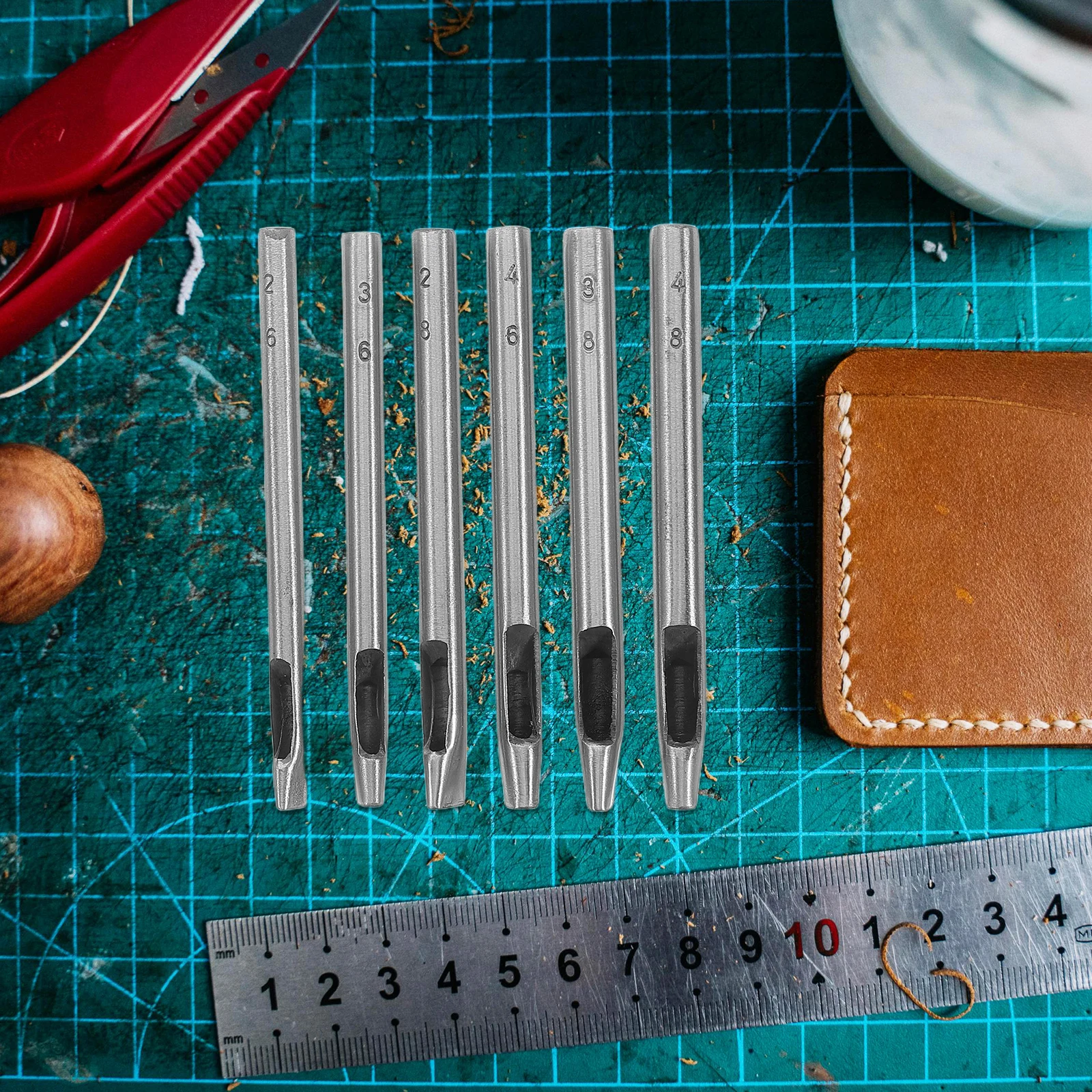 

6Pcs Hole Punch Oval Hole Puncher Tool for Bands Belts Crafting Leatherworking Hollow Punch Set Puncher Tool