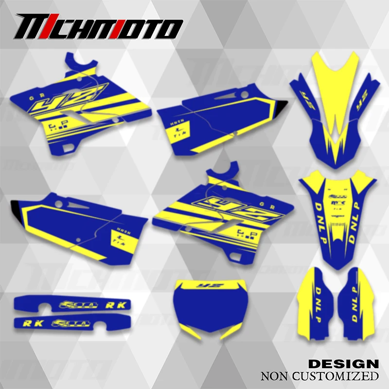 MCHMFG Motorcycle Full Sticker Graphics Kit For YAMAHA YZ125 YZ250 2015 2016 2017 2018 2019 2020 2021 Number Name Custom Sticker