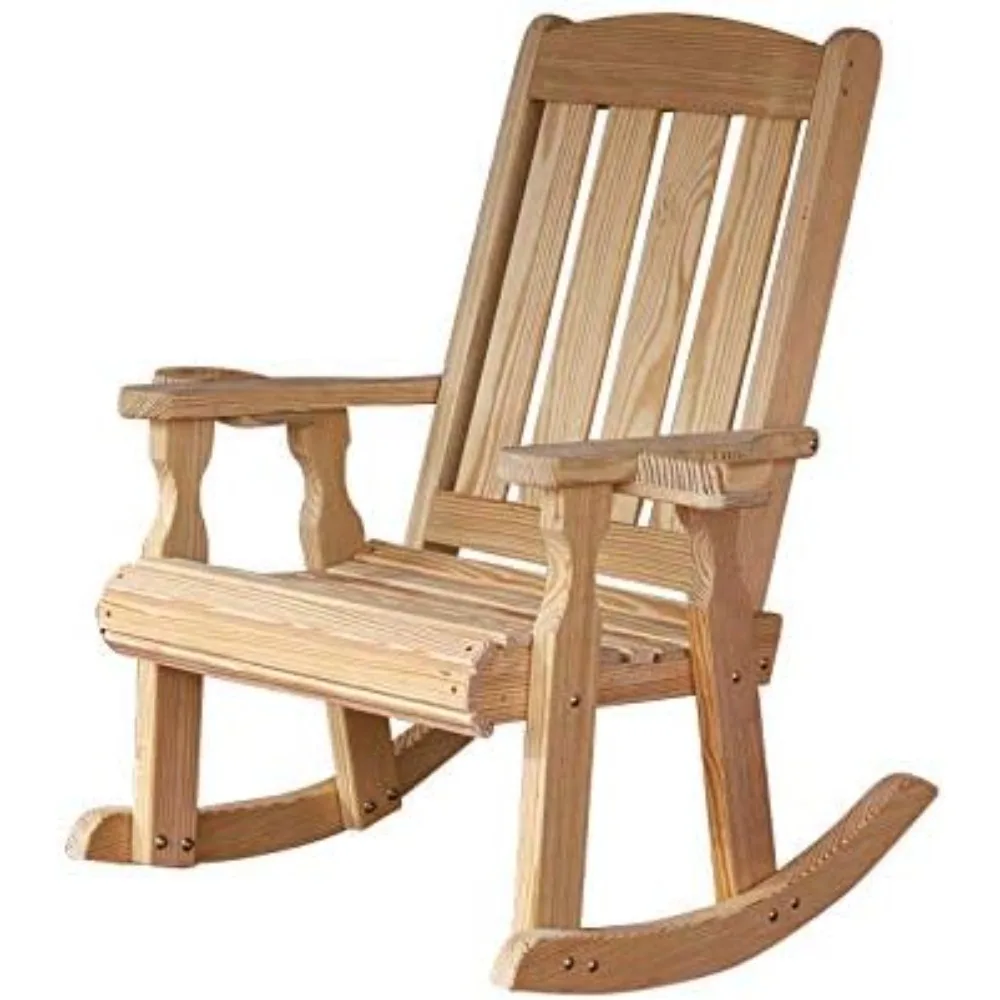 

Heavy Duty 600 Lb Mission Pressure Treated Rocking Chair with Cupholders (Unfinished)
