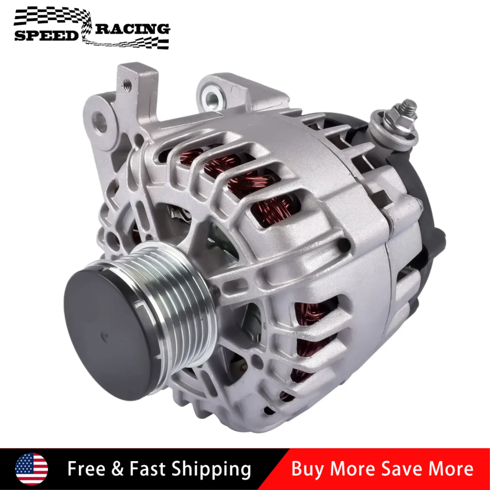 

400-40142 23100-4BA0B 23100-4BA0A Генератор (серебристый) для Nissan Rogue S SL SV Sport Utility 4-дверный 2.5L 2488CC GAS DOHC 2014-2018 гг.