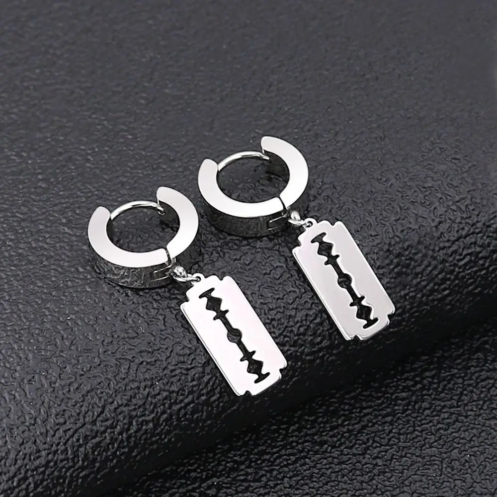 

For Men Ear Cuff Hollow Stainless Steel Pendant Women Stud Earrings Drop Earrings Korean Dangle Earrings Clip On Earrings