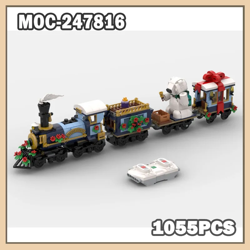 

MOC-247816 Holiday Express Train Motorized Building Block Model Brick Set Creative Gifts Christmas Exquisite DIY 1055PCS