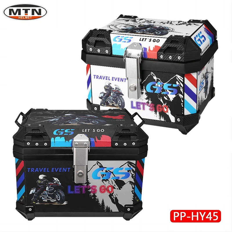 

PP Material 45L Motorcycle Helmet Box Universal Top Tail Rear Luggage Storage Tool Cases Lock for R1200GS R1250GS R1200GS ADV