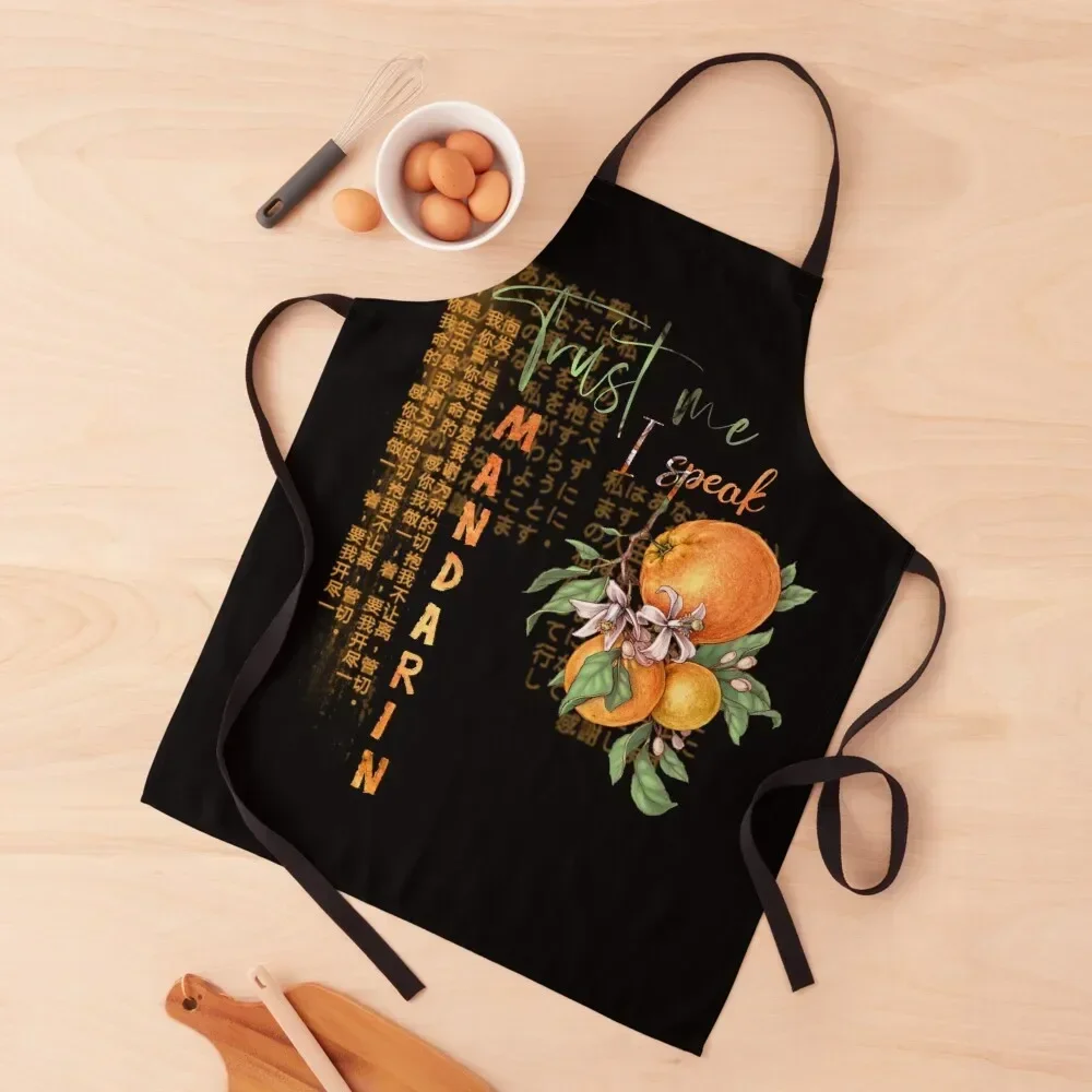 

trust me I speak mandarin - mandarin collar design Apron Art For Kitchen Women New year's Apron