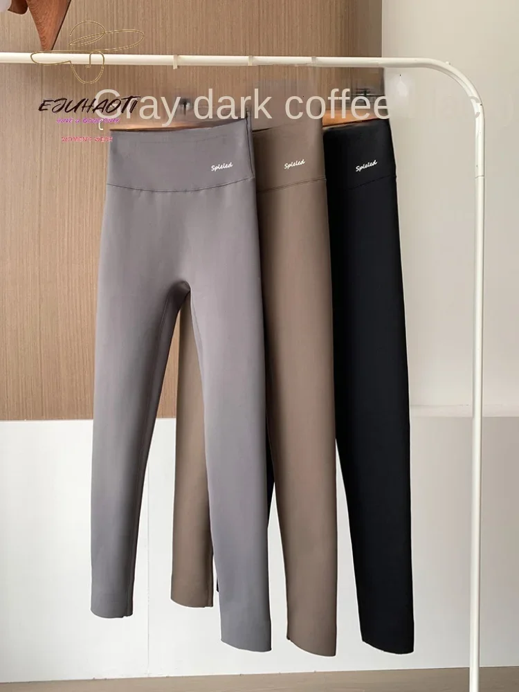 New Women\'s Sexy Fleece Thicken Warm Leggings Fall Winter Alpaca Velvet Nine Points Pants Seamless Casual Trousers Free Shipping