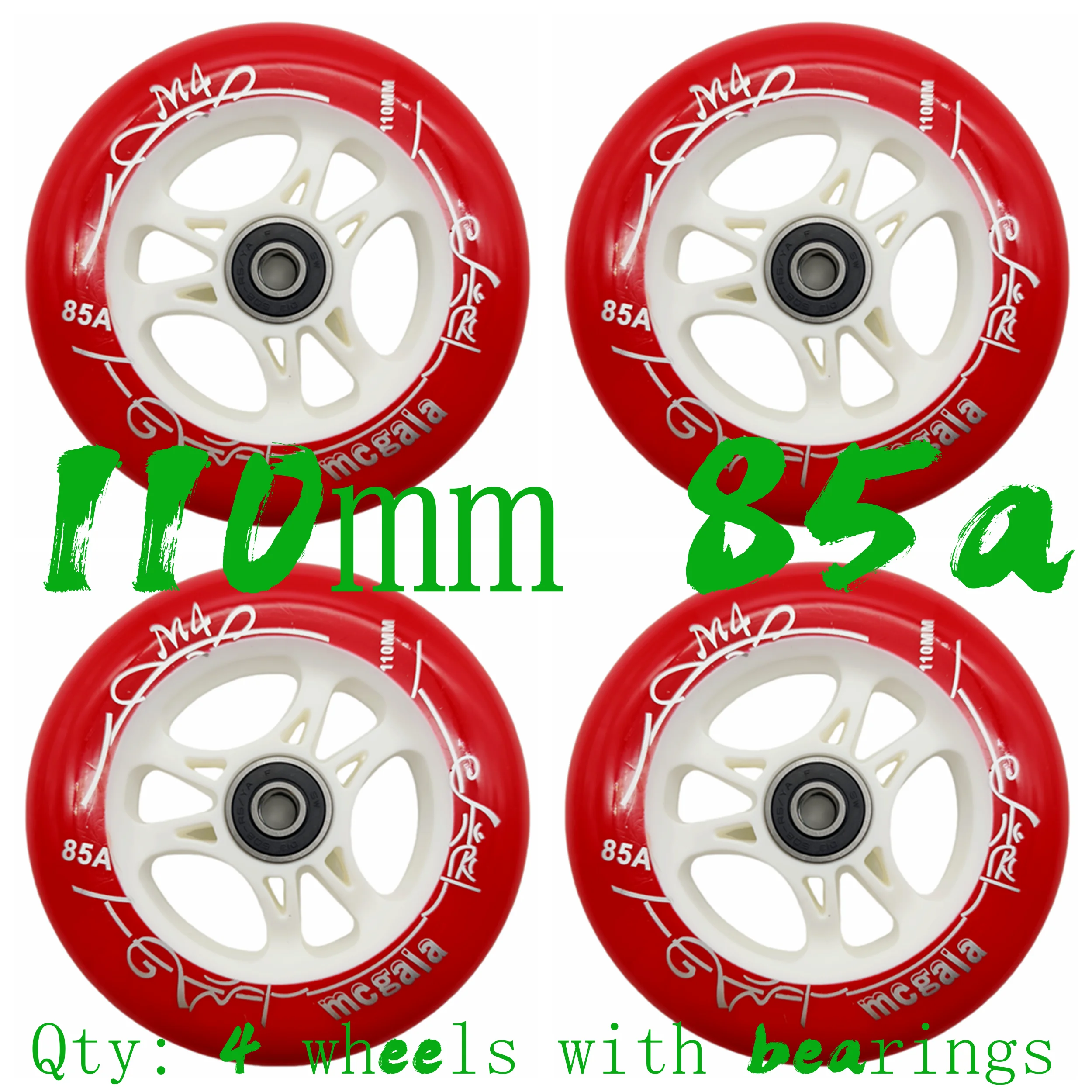 Free Shipping Speed Wheel Skate Wheel 85A Hardness 90mm 100mm 110mm Including Bearings 4 Wheels/Lot