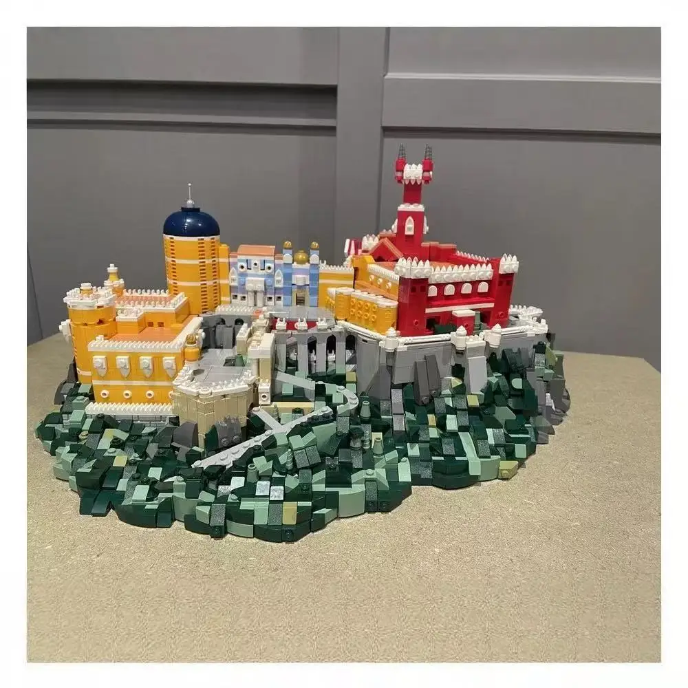 MOC Portugal Sintra Pena Palace Castle Bouwstenen Set Romantische Architectuur Huis Toren Bakstenen DIY Speelgoed Voor Kinderen Gift