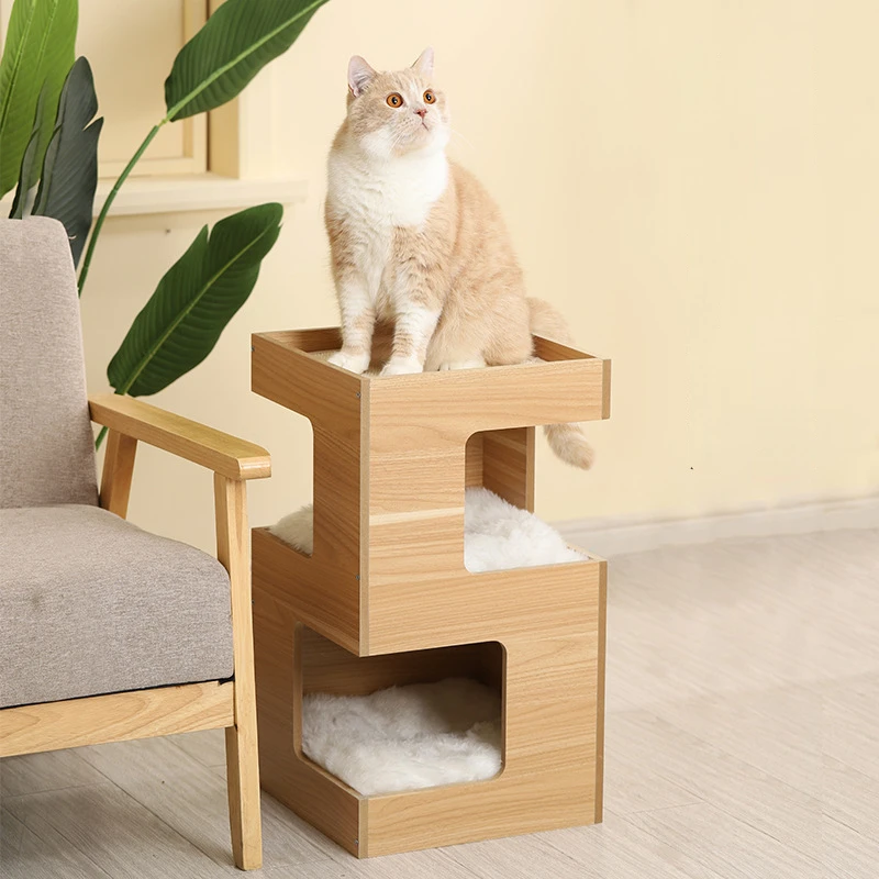 

Small Cat Tree for Indoor Cat Tower Spacious Top Scratching Pad Furniture Stand House 3 Levels Cat Scratching Post Pet Toys