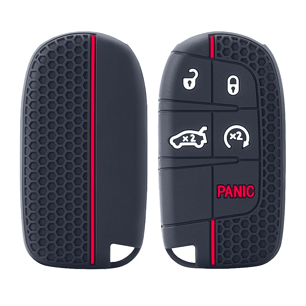 Silicone Car Key Cover Case For Dodge Ram Charger Journey Durango Jeep Grand Cherokee Chrysler Keyless Fob Shell Holder