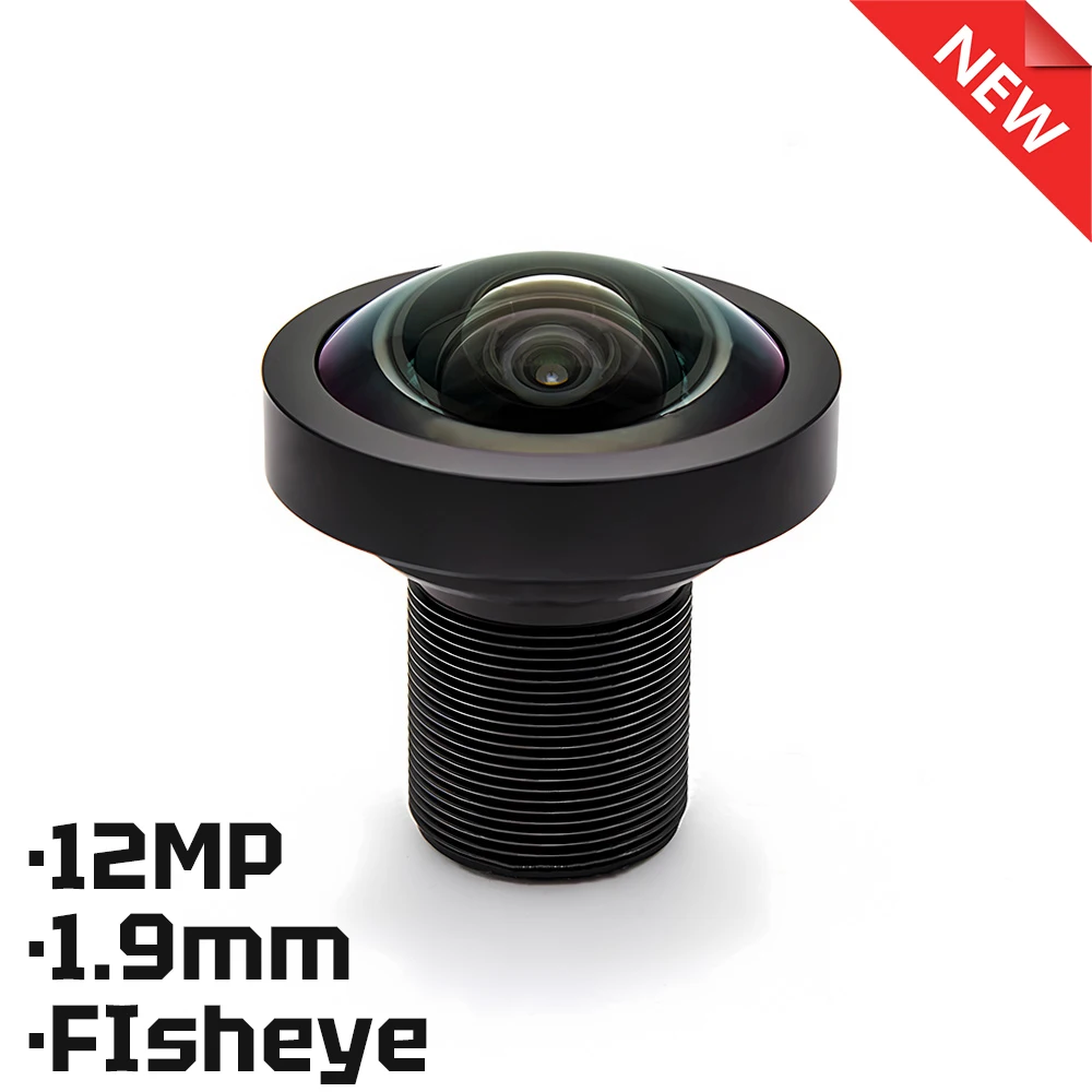 

Camera Lens CCTV HD 12MP 1.9mm 185° Fisheye Lens Aperture F1.8 Format 1/2" M12 Mount Lens With 650nm Filter For Security Camera