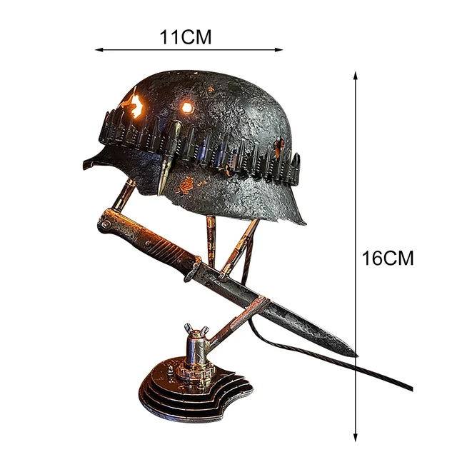 War Relic Lamp Remembering History Resin Desktop Ornament USB Charging Table Lamp Home Decoration Dropshipping