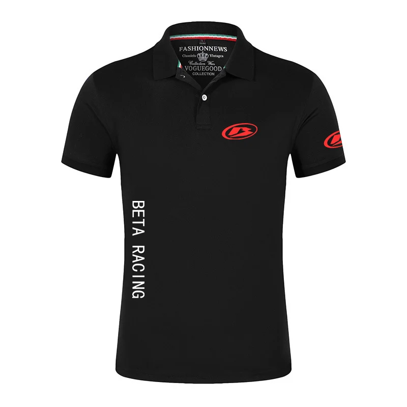 

2023 Summer Beta Racing Motocross Motorcycle Logo Print Classic Cotton Lapel Polo Shirt Man's Solid Color Quick-Dry Short Sleeve