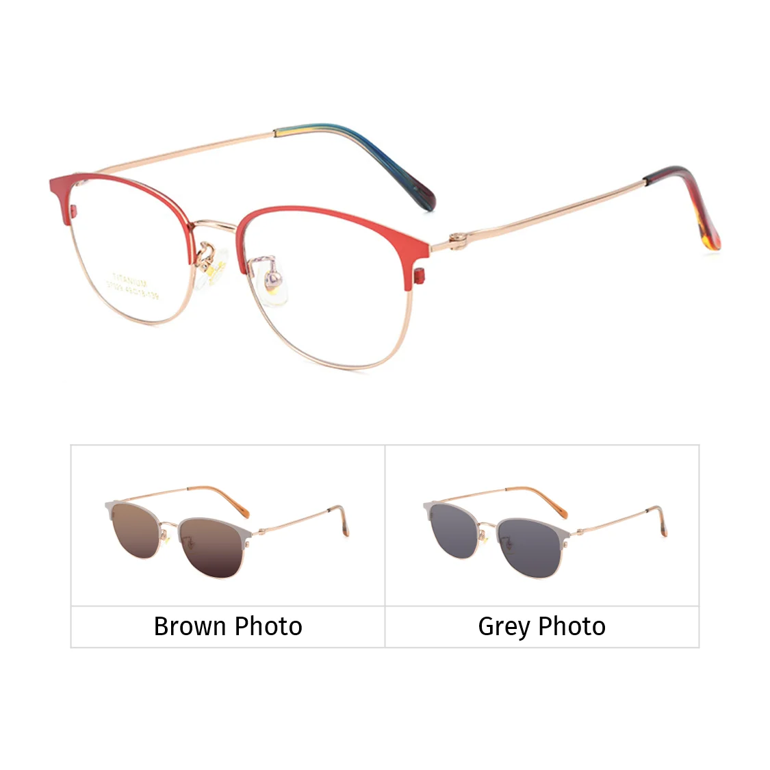 Titanium Two-Tone Eyeglass Frame Blue Light Blocking Scratch-Resistant Optical Lenses Prescription Glasses for Myopia Hyperopia