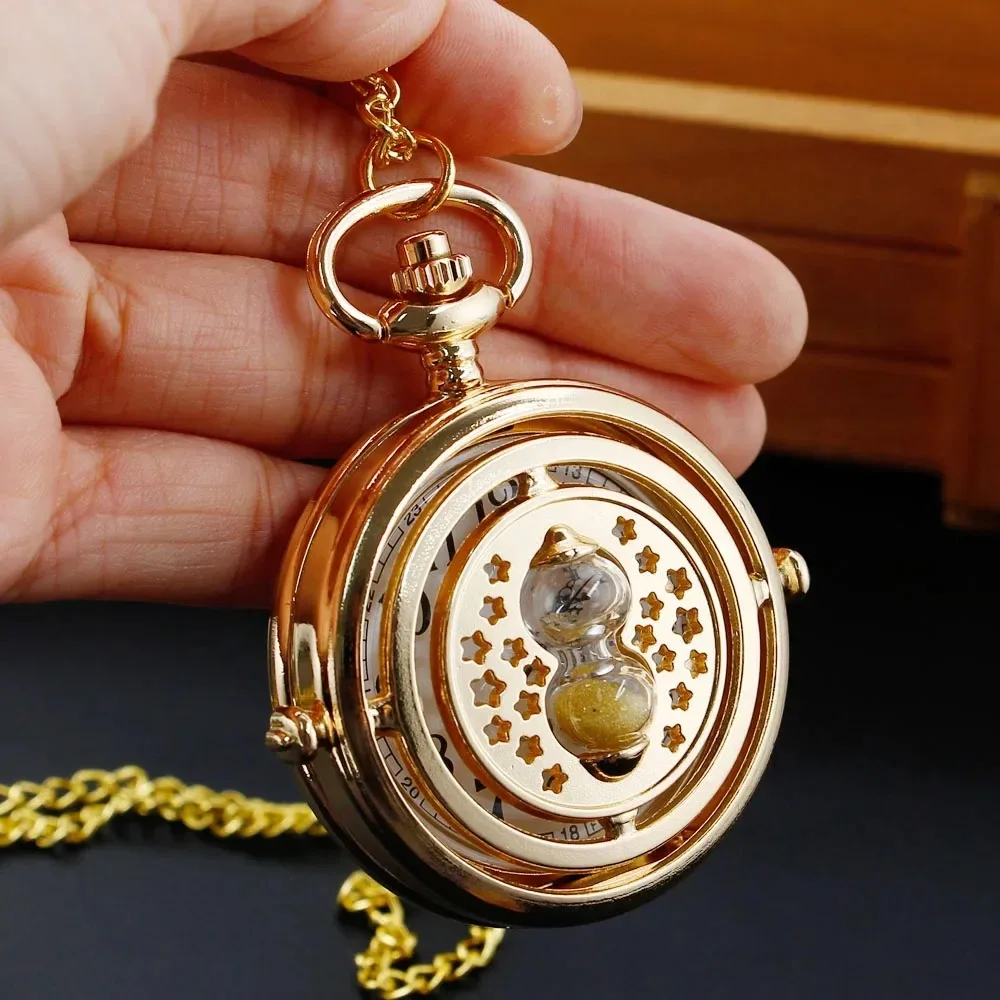 Vintage Quartz Pocket Watches Unisex Star Hourglass Chronograph Men Women's Necklace Timing Pendant Female Accessories Gift