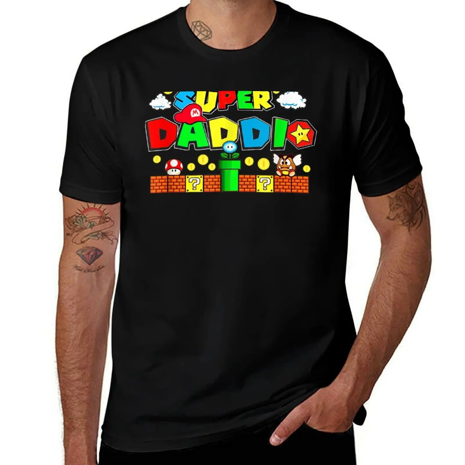 

Personalization Super Daddio Funny Video Gaming For Father T-Shirt T-Shirt T-Shirt anime korean fashion Short sleeve tee men