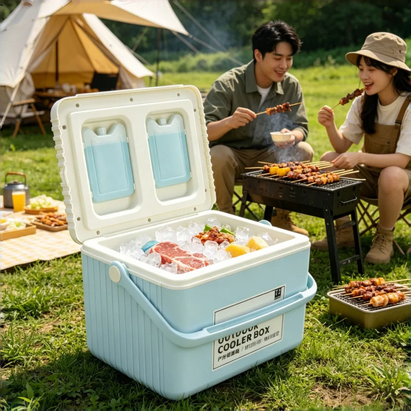 Nevera portátil de poliuretano de 13 litros para uso comercial, apta para alimentos, ideal para acampar al aire libre, pescar y conservar bloques de hielo