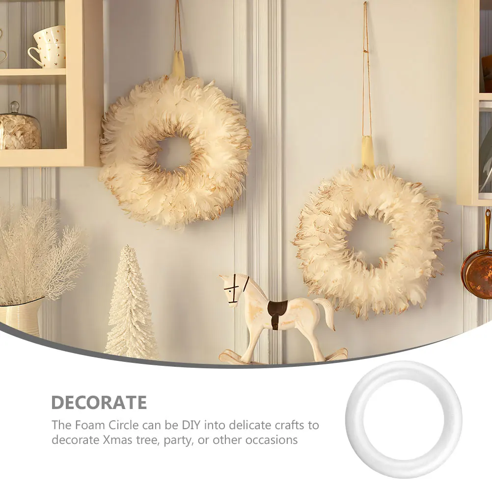 

Foam Craft Circle 25x3 9cm Christmas Decoration DIY Supplies Lightweight Unfinished Foam Rings for Party Ornaments Wreaths