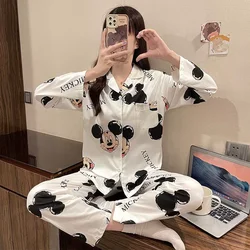 Disney pajamas new ice silk two-piece set women's clothing Disney women's pajamas Mickey Mouse loungewear Mickey Mouse set