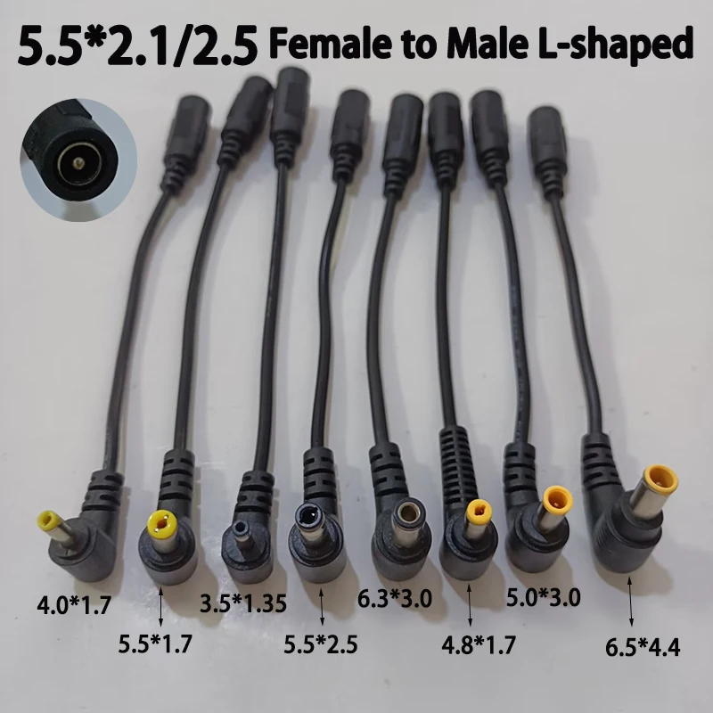 5.5*2.1 Female To Male 3.5*1.35 4.0*1.7 4.8*1.7 5.0*3.0 5.5*1.7 5.5*2.5 DC Power Connector Adapter Plug 5.5*2.5 Conversion Cable