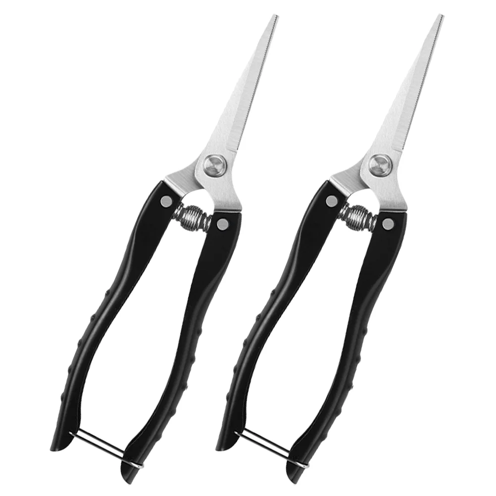 2 Pcs Stainless Steel Garden Pruning Shears Ergonomic Handles Neat Cutting Scientific Angle Rust Proof Easy