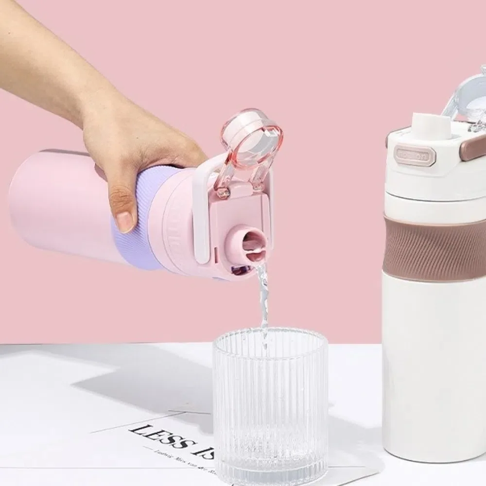 

Stainless Steel Insulated Cup Vacuum Insulated Leak Proof Sports Water Cup 600ml Double Drinking Portable Student Cup Student