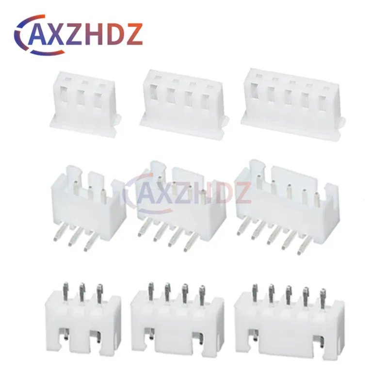 50PCS XH2.54MM JST 2P 3P 4P 5P 6P 7P 8P 9P 10P Pin Male Female Connector Straight Curved needle Pin Header Housings Terminal