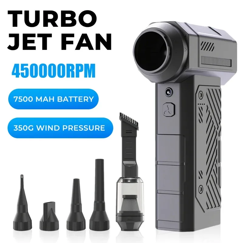 

G3 Powerful Compressed Air Duster with LED Light Tuyeres Electric Compressed 450000RPM Turbo Jet Blower Wind Speed for Car