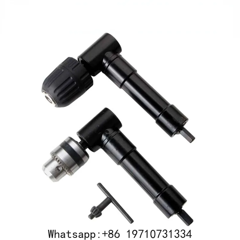 ALLSOME 90 Degree Electric Drill Right Angle Extension Bender Conversion Fitting Three Jaw Chuck Head