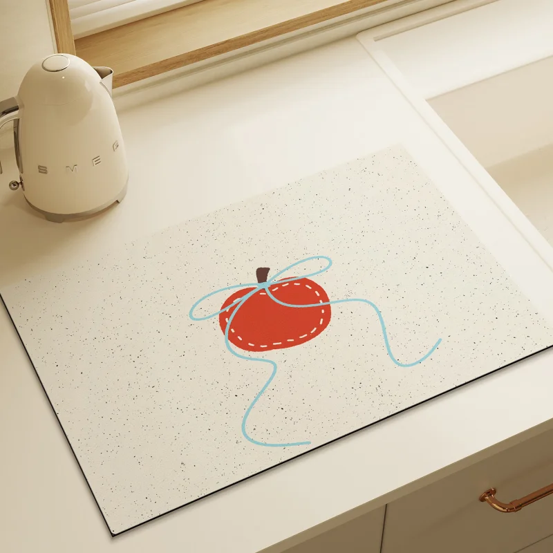 VIKAMA Minimalist Diatomite Kitchen Drain Mat Quick Absorb Heatproof Non Slip Washable Coffee Machine Counter Drying Placemat