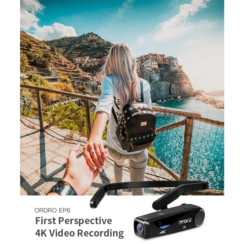 EP6 Intelligent Head Mounted Camcorder POV 4K Mini Sport Action Cameras Wifi APP Control Camera for Vlog Video Recording Photo