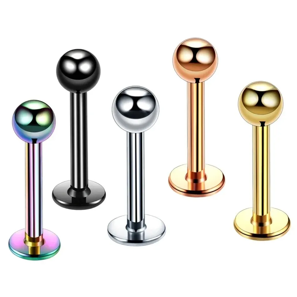 10pcs Stainless Steel 16G Lip Piercing Jewelry Ear Cartilage Studs Labret Earrings Punk Helix Piercing Jewelry