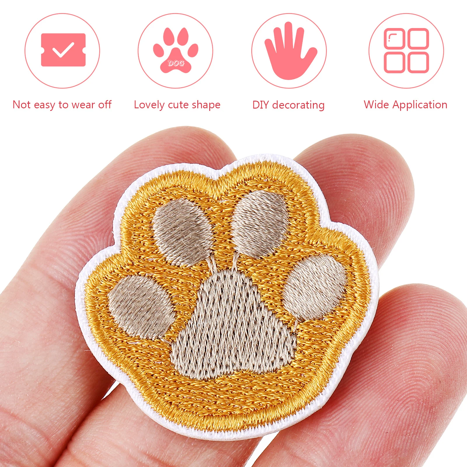 

7 pcs Paw Pattern Patches Iron-On Repair Applique For Jeans Clothing Hats Bags Sewing Diy Decorative Handicrafts Craft Supplies