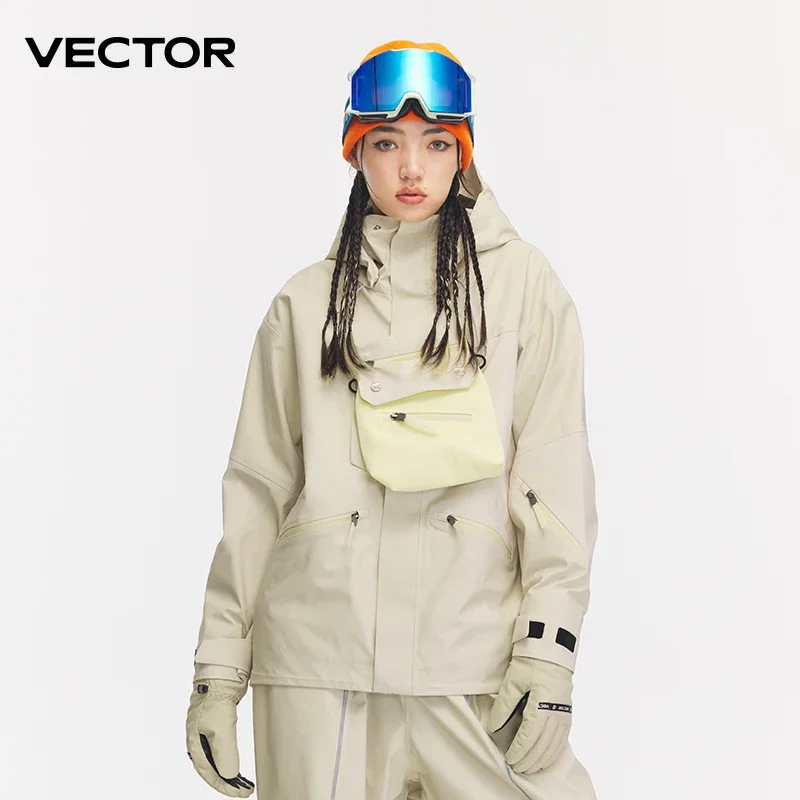 Ropa de esquí de VECTOR para hombre y mujer, suéter con capucha, ropa de tendencia, cálido engrosado, traje de Equipo Impermeable, chaqueta de nieve