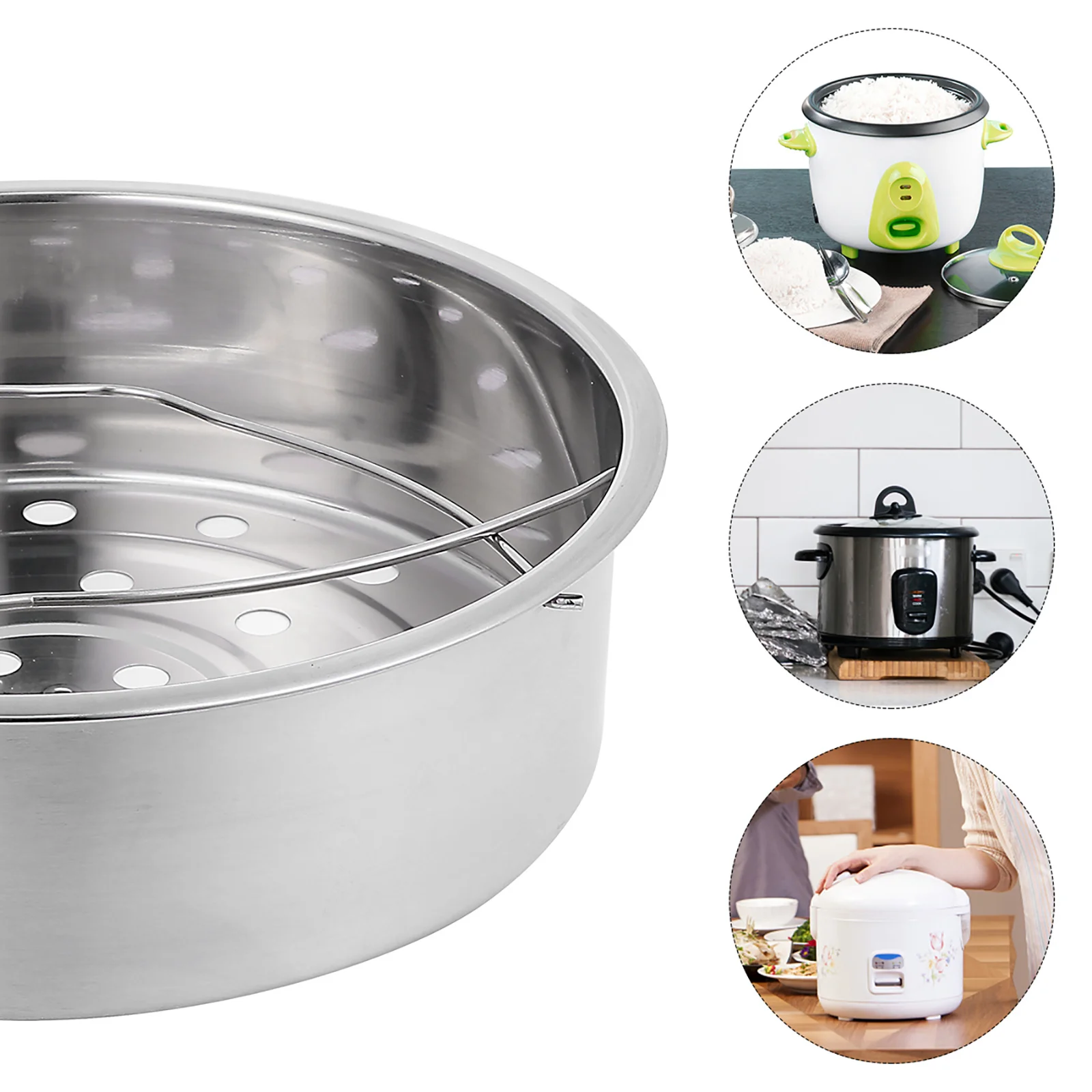 

1 шт., подставка для приготовления на пару из нержавеющей стали, круглые двойные ручки для рисоварки, ситечко для приготовления на пару, корзина для приготовления на пару, кухонные принадлежности, сетка