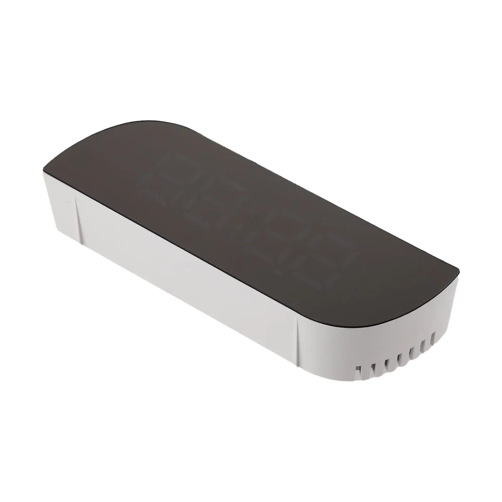 LED digital alarm clock teardrop shape with adjustable volume temperature display and makeup mirror for bedroom or office