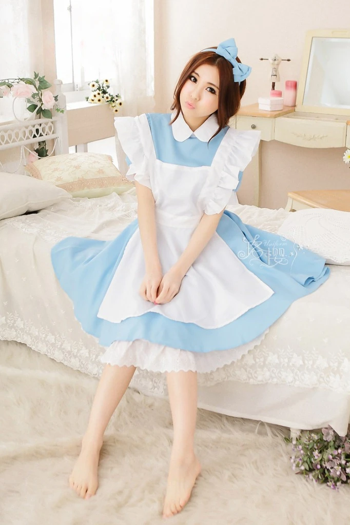 Halloween Maid Womens Adult Alice in Wonderland Suit Maids Lolita Fancy Dress Cosplay Costume for Women Girl