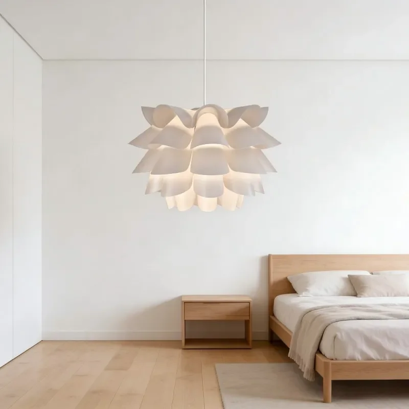 DIY Lotus Chandelier Creative Simple Japanese Style Pendant Light for Restaurant Bar Bedroom Bedside Lily Flower Lamp Decor