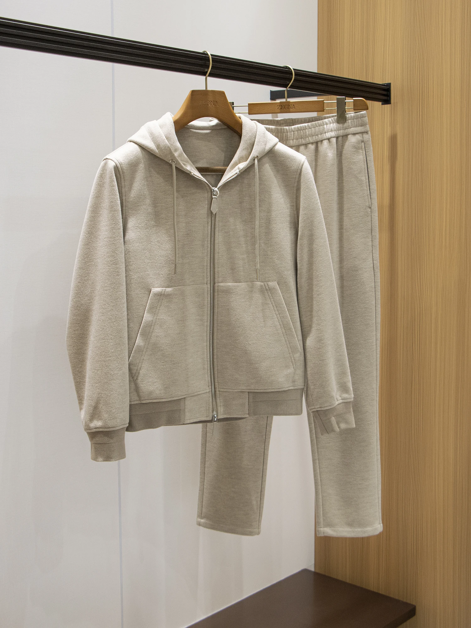 

Acetate cashmere blend old money style men's thermal hooded casual bathroom jacket