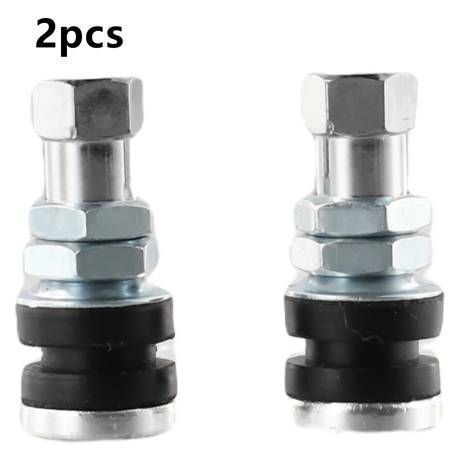 2Pcs Car Tire Valve Short Stems Tubeless Vacuum Tire Valve Stems Metal Silver Tire Valve Short Stems Auto Replacement Parts