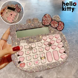 12 Digits Hello Kitty Calculators Luxury Office Electronic Calculator Cute Rhinestones School Supplies Gift Stationery for Girl