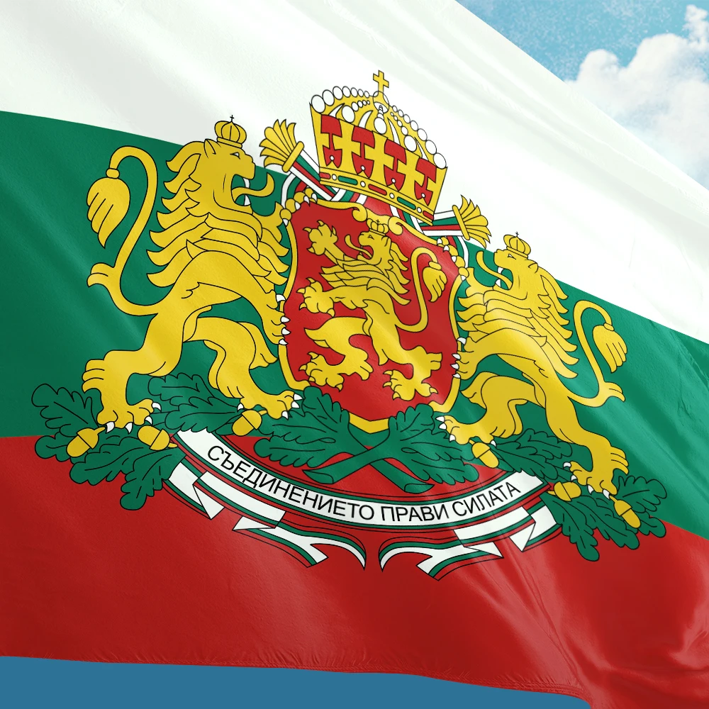 President of Bulgaria Flag 3ft x 5ft Polyester Banner Flying 90* 150cm Double Penetration Custom Outdoor Indoor Double Stitching