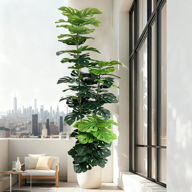 

60-170cm Large Artificial Monstera Plants Tropical Palm Tree Fake Turtle Leaves Palstic Maranta Leafs for Home Shop Garden Decor